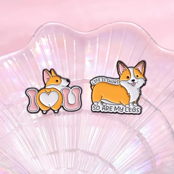 ENAMEL PIN - I Love You (Corgi)