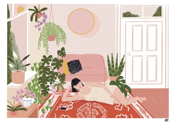 FRAMED 'Girl on Rug' Print by Nicki Blackbeard