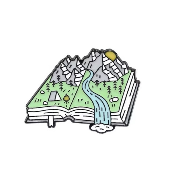 ENAMEL PIN - Book With Moutains