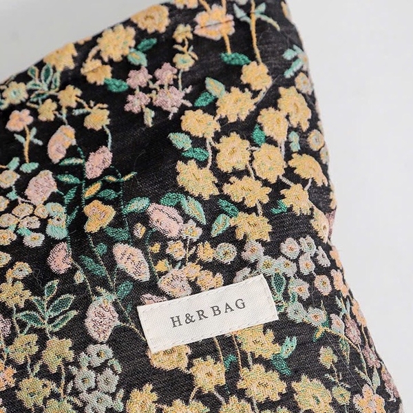 Make Up Purse - Tiny Flower In Black