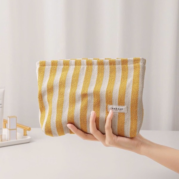 Make Up Purse - Yellow Striped