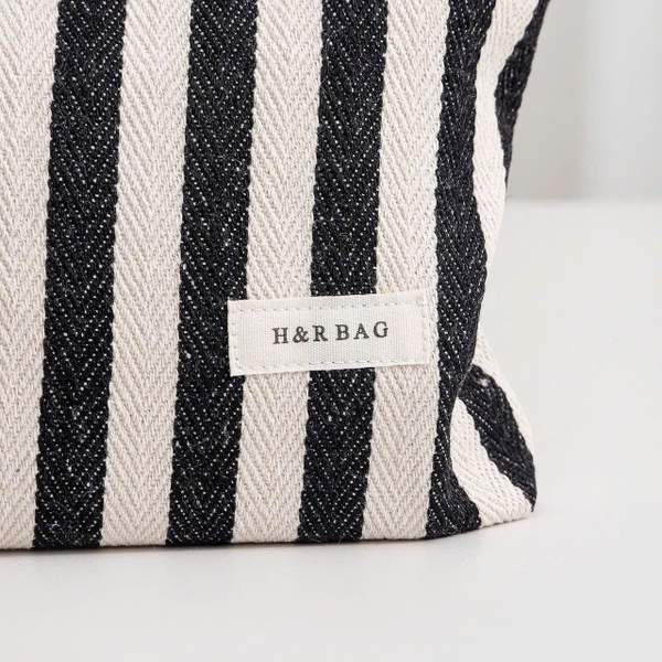 Make Up Purse - Black Striped