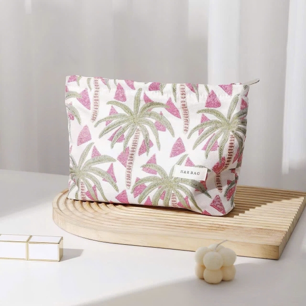 Make Up Purse - Pink Palm Tree