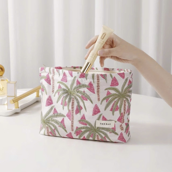 Make Up Purse - Pink Palm Tree