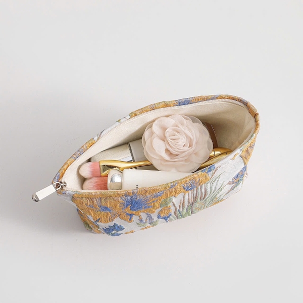 Make Up Purse - Yellow and Blue Iris