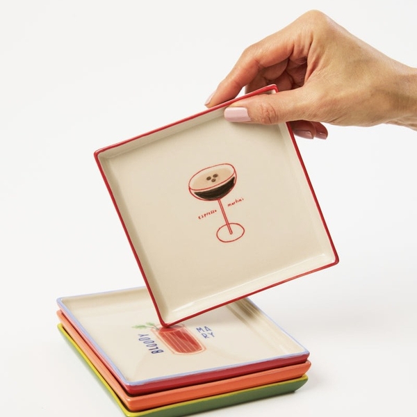 BÁT TRÀNG CERAMIC - ‘Espresso Martini’ Square Plate