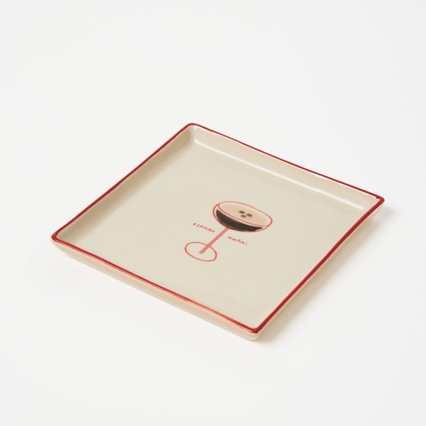 BÁT TRÀNG CERAMIC - ‘Espresso Martini’ Square Plate