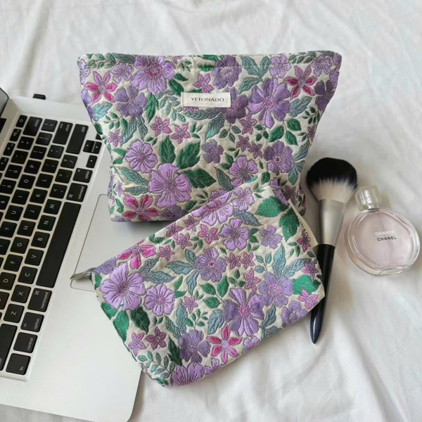 Make Up Purse - Lilac Flower