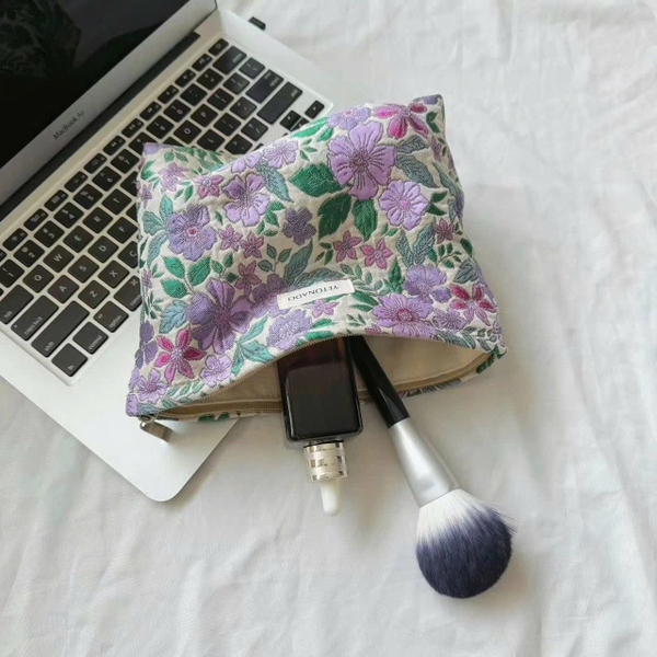 Make Up Purse - Lilac Flower