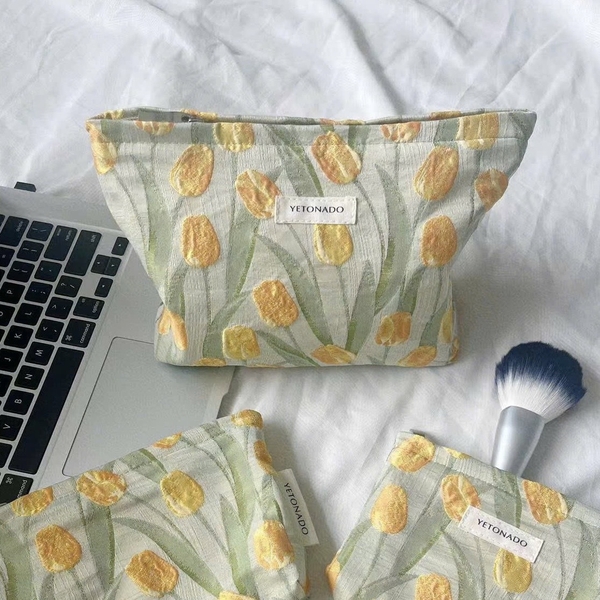 Make Up Purse - Yellow Tulip