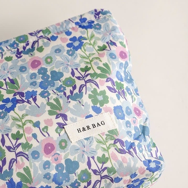 Make Up Purse - Tiny Blue Flower