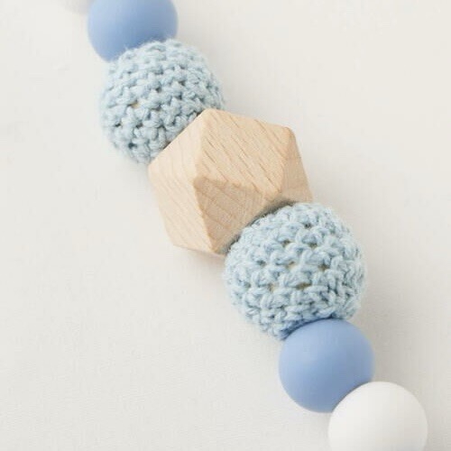 Baby ‘Star’ Macrame Pacifier Holder in Blue