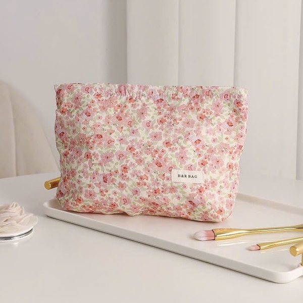 Make Up Purse - Tiny Pink Flower