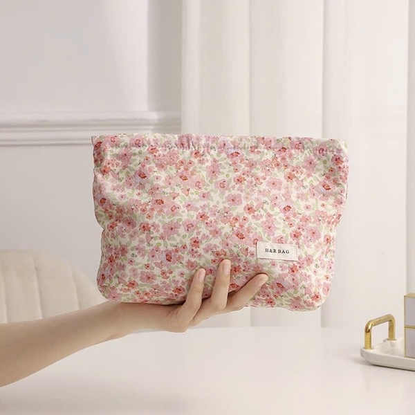 Make Up Purse - Tiny Pink Flower