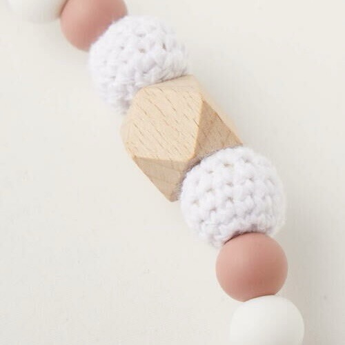 Baby ‘Star’ Macrame Pacifier Holder in Pink