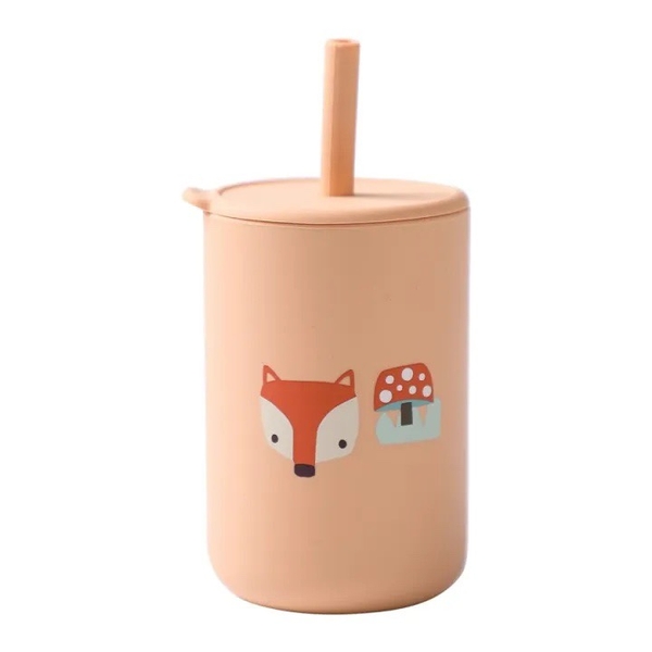 Baby Silicone Sippy Cup in Orange