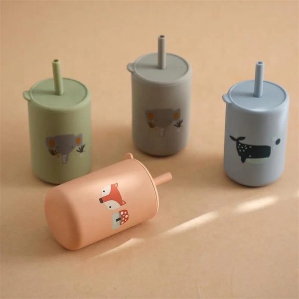 Baby Silicone Sippy Cup in Grey