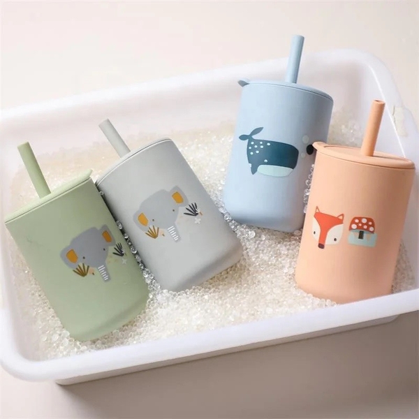 Baby Silicone Sippy Cup in Orange