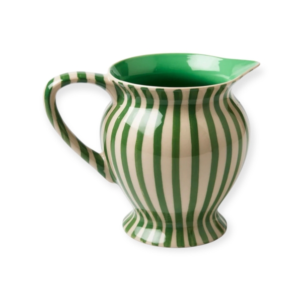 BAT TRANG - Ceramic Pitcher in Green Stripe