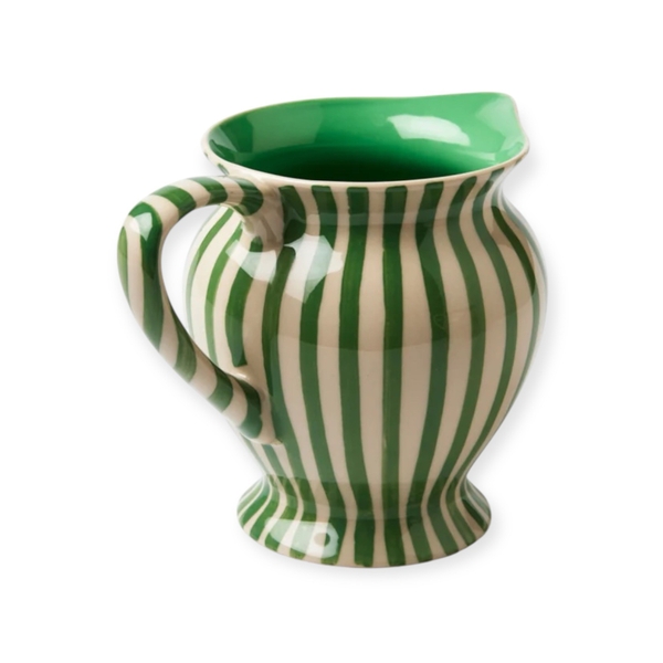 BAT TRANG - Ceramic Pitcher in Green Stripe