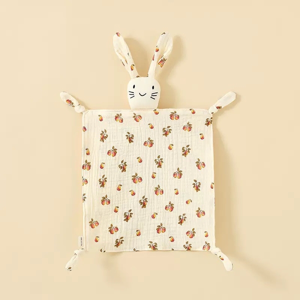 Bunny Muslin Comforter Blanket With Peach Pattern