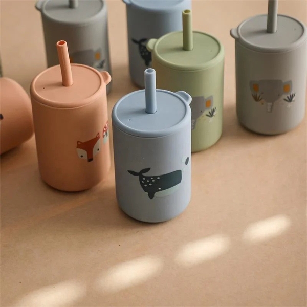 Baby Silicone Sippy Cup in Orange