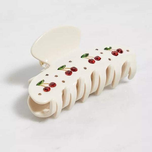 HAIR ACCESSORY - Cherry Hair Claw in Beige