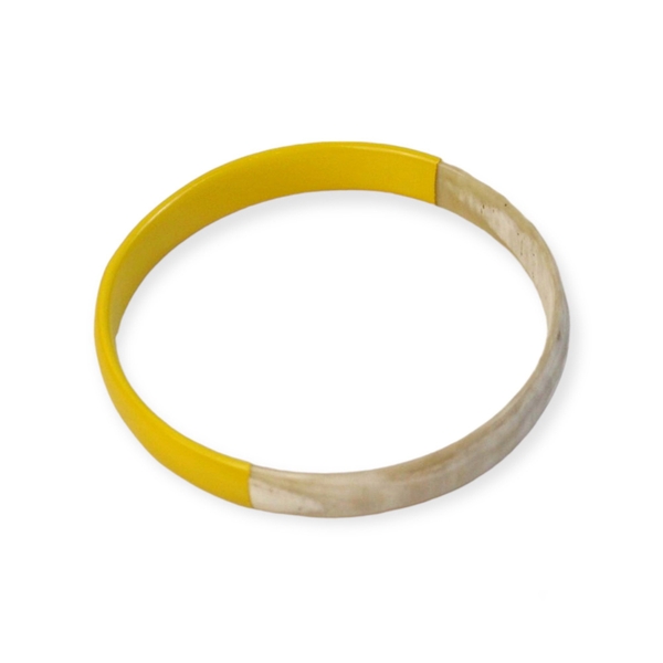 AZIET -  Buffalo Horn & Lacquer Small Flat Bracelet in Lemon