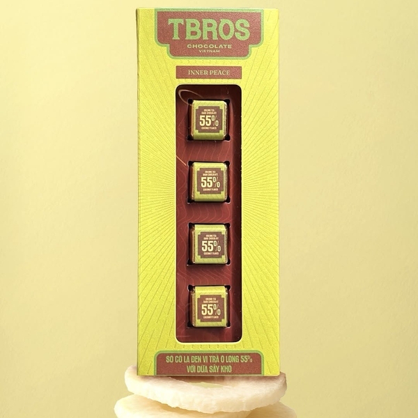 TBROS CHOCOLATE - Dark Chocolate 55% Oolong Tea With Soft-dried Coconut