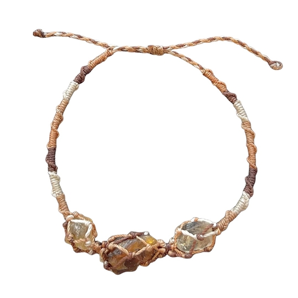 MERAKI TOWN - Triple Stone Bracelet in Citrine and Amber