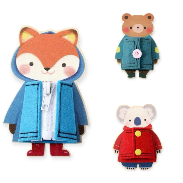 Children’s Montessori Busy Board - Bear (Button)