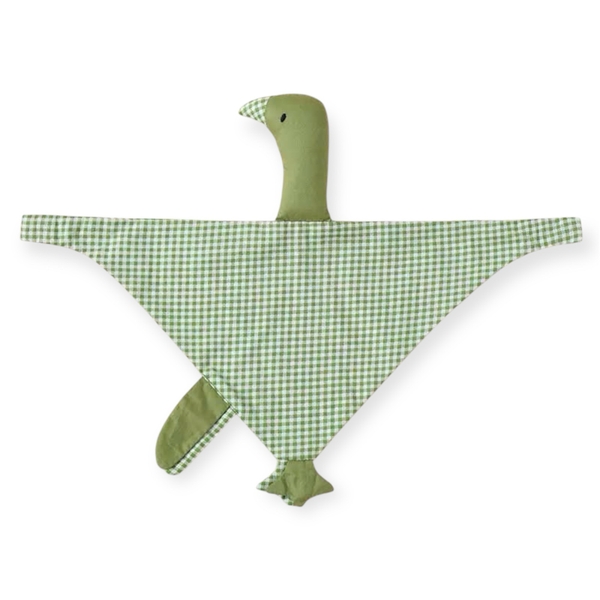 Ducky Cotton Comforter Blanket in Green Gingham