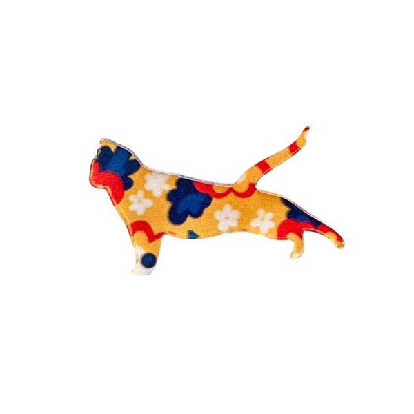 XLAND - Mini Pin "Stretching Cat in Black & Yellow"