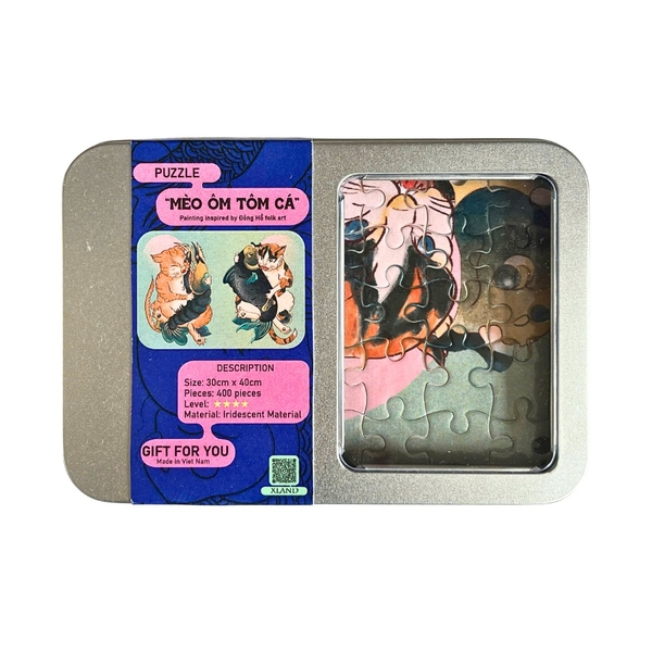 XLAND - ‘Mèo Ôm Tôm Cá / Cat Holding Fish & Shrimp’ Puzzle Game
