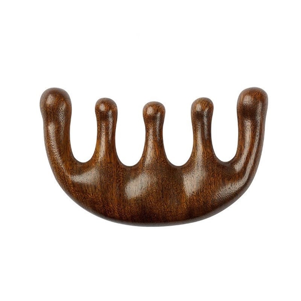 Sandalwood Massage Comb with Brocade Pouch