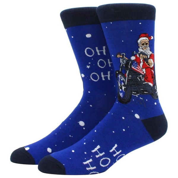 Christmas Socks - Santa Rides Motorcycle