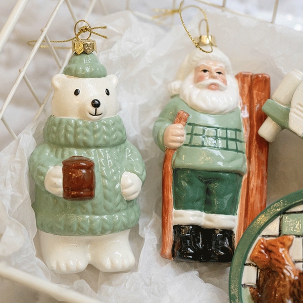 Poly Christmas Ornament - Polar Bear In Sweater
