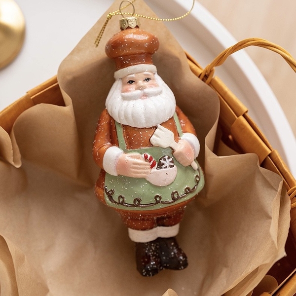 Poly Christmas Ornament - Santa The Chef