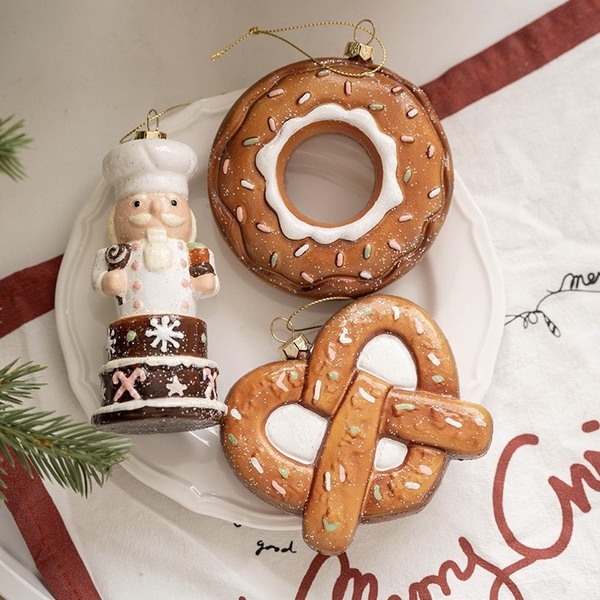Poly Christmas Ornament - Santa The Baker