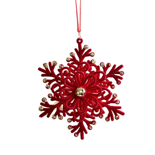 Velvet Christmas Ornament - Snowflake