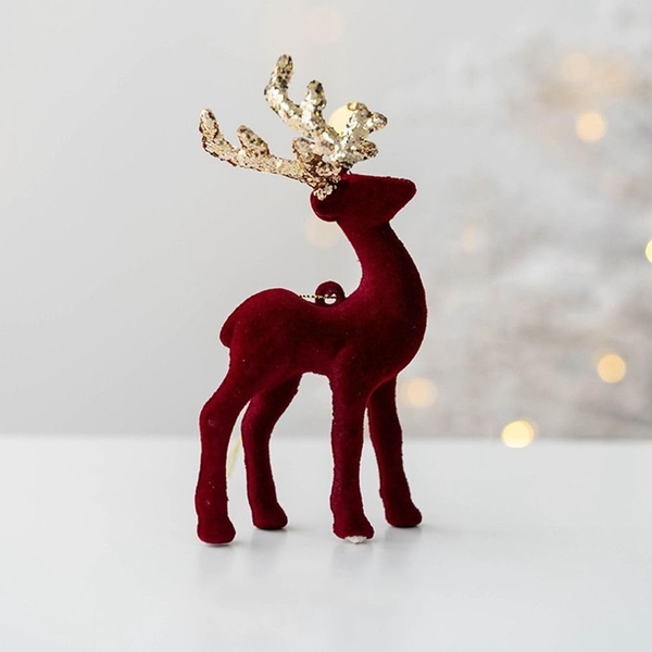 Velvet Christmas Ornament - Reindeer