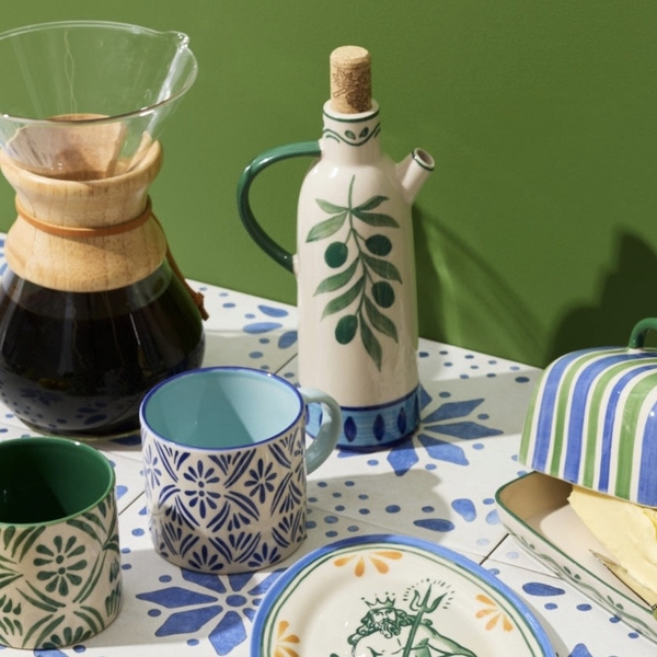 BÁT TRÀNG CERAMIC - Narrow Neck Pitcher in Leaf
