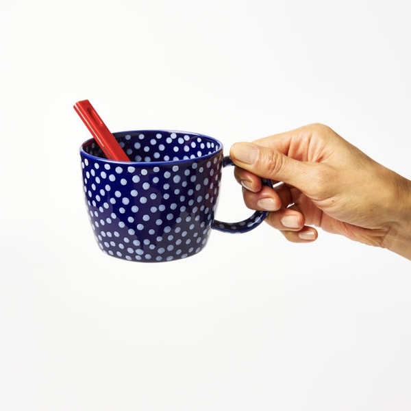 BÁT TRÀNG CERAMIC - Short Mug in Navy Sprinkle