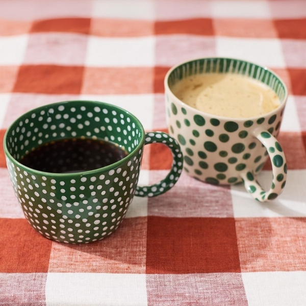 BÁT TRÀNG CERAMIC - Short Mug in Green Sprinkle