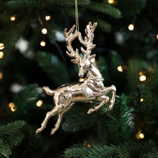 Chrome Christmas Ornament - Reindeer