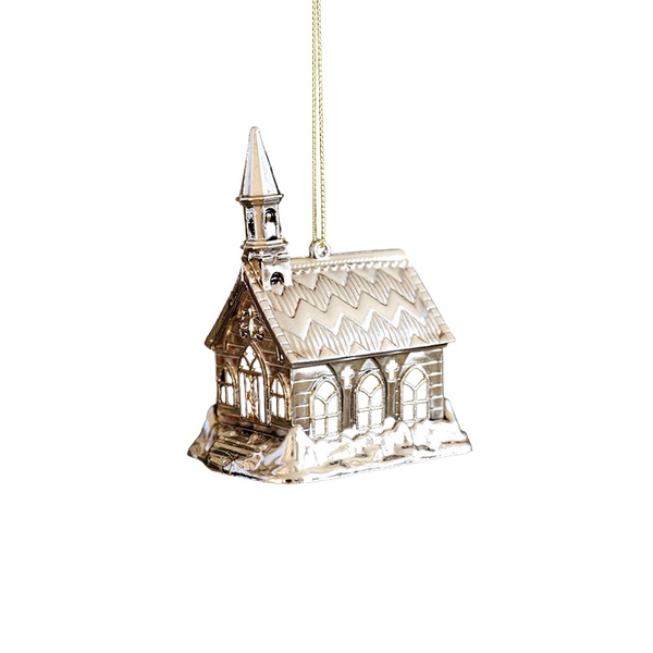 Chrome Christmas Ornament - Church