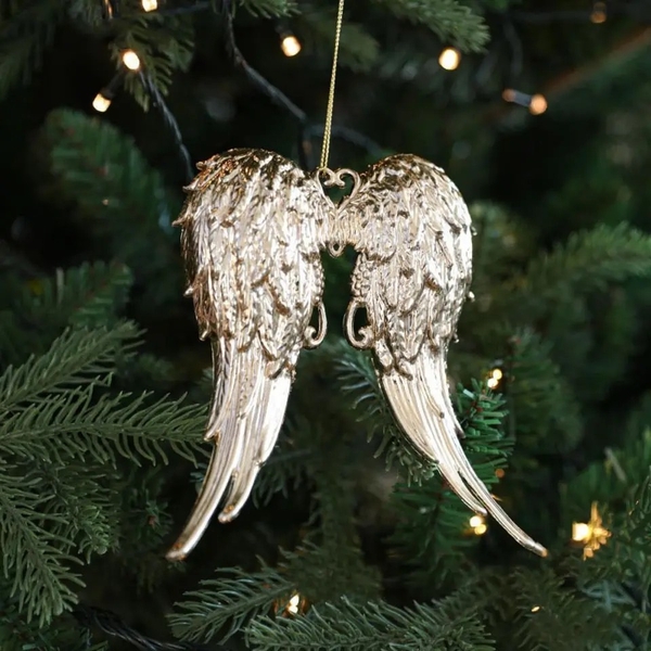 Chrome Christmas Ornament - Angel Wings