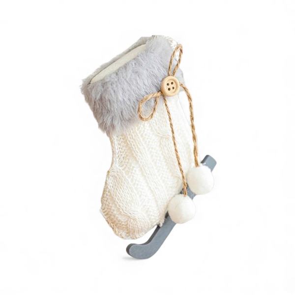 Christmas Wool Ornament - Ski Boot