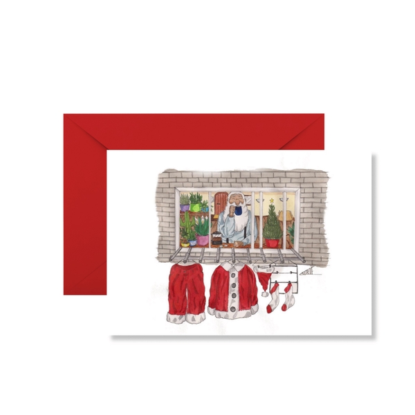 LAURIE DRAWS - ‘Santa’s Day Off' Christmas Card