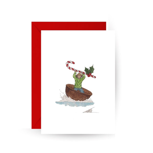 LAURIE DRAWS - ‘Coconut Boat (Christmas Edition)' Christmas Card